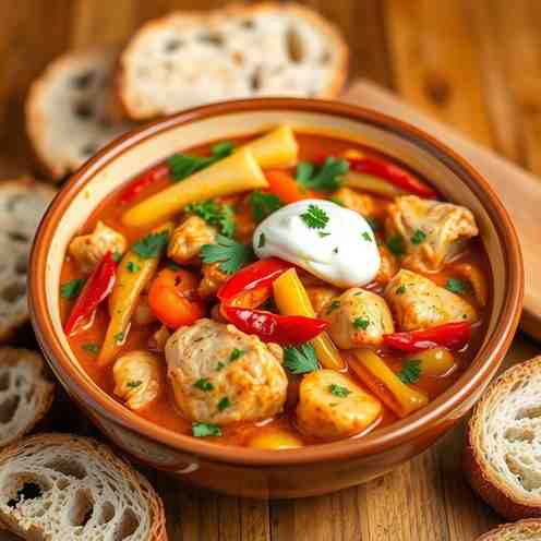 Creamy Chicken Paprikash - Best Recipe with Bell Peppers and Chicken